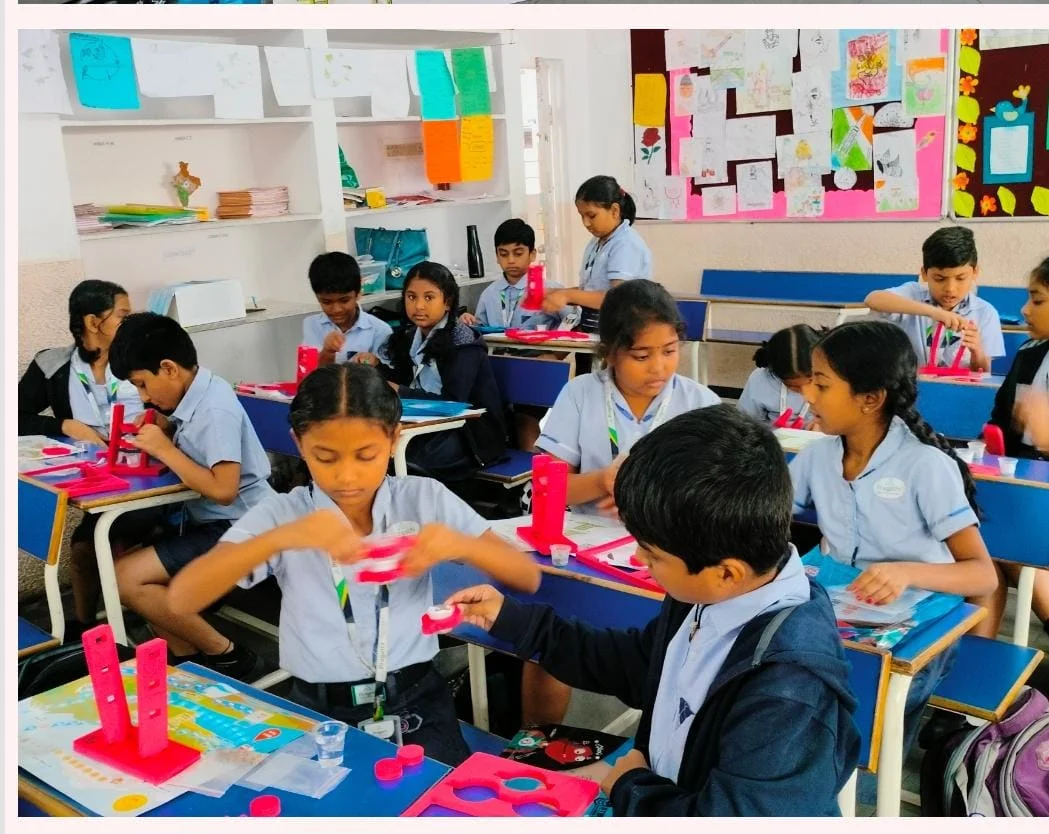 Indian students using activity based learning resources